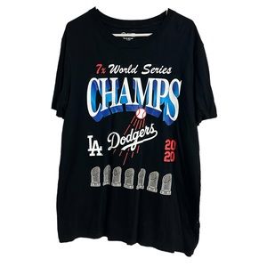 Preowned New Era MLB Los Angeles Dodges 7x Champs Shirt Size Large